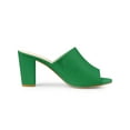 thumbnail image 3 of BLISSFUL STEP Sandales Mules à Talon Bloc à Enfiler pour Femmes Vert 5,5, 3 of 7