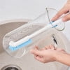 Cepillo de codo, cepillo de taza, cepillo para fregadero de cocina, cepillos de limpieza con mango largo y extensible, cepillo de codo limpiador con orificio para colgar, cepillo colgante para baño