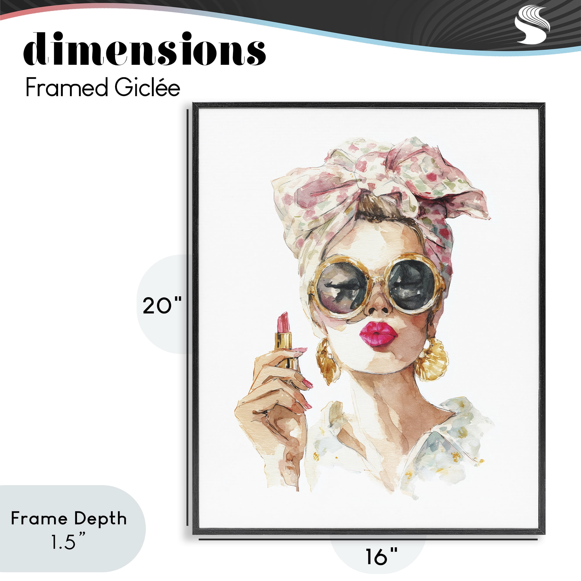Stupell Industries Feminine Lipstick Spell Black Framed Giclee Art, design by Svetlana Aleynikova