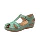 thumbnail image 2 of Nuevas cuñas bordadas huecas con suela gruesa Sandalias de mujer con hebilla en el dedo del pie Wmkox8yii shjk5859, 2 of 5