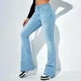thumbnail image 5 of Women's 2026 Vintage Wash Jeans, Classic Straight Leg Denim Pants, High Waist Solid Color Jeans for Casual Wear, Retro Fashion and Daily Outfits Blue1 XXL, 5 of 7