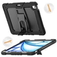 thumbnail image 3 of Case for iPad Air 13 inch (2026 M4/2025 M3/2024 M2), Rugged Shockproof Tablet Cases Cover with Kickstand, Black, 3 of 7