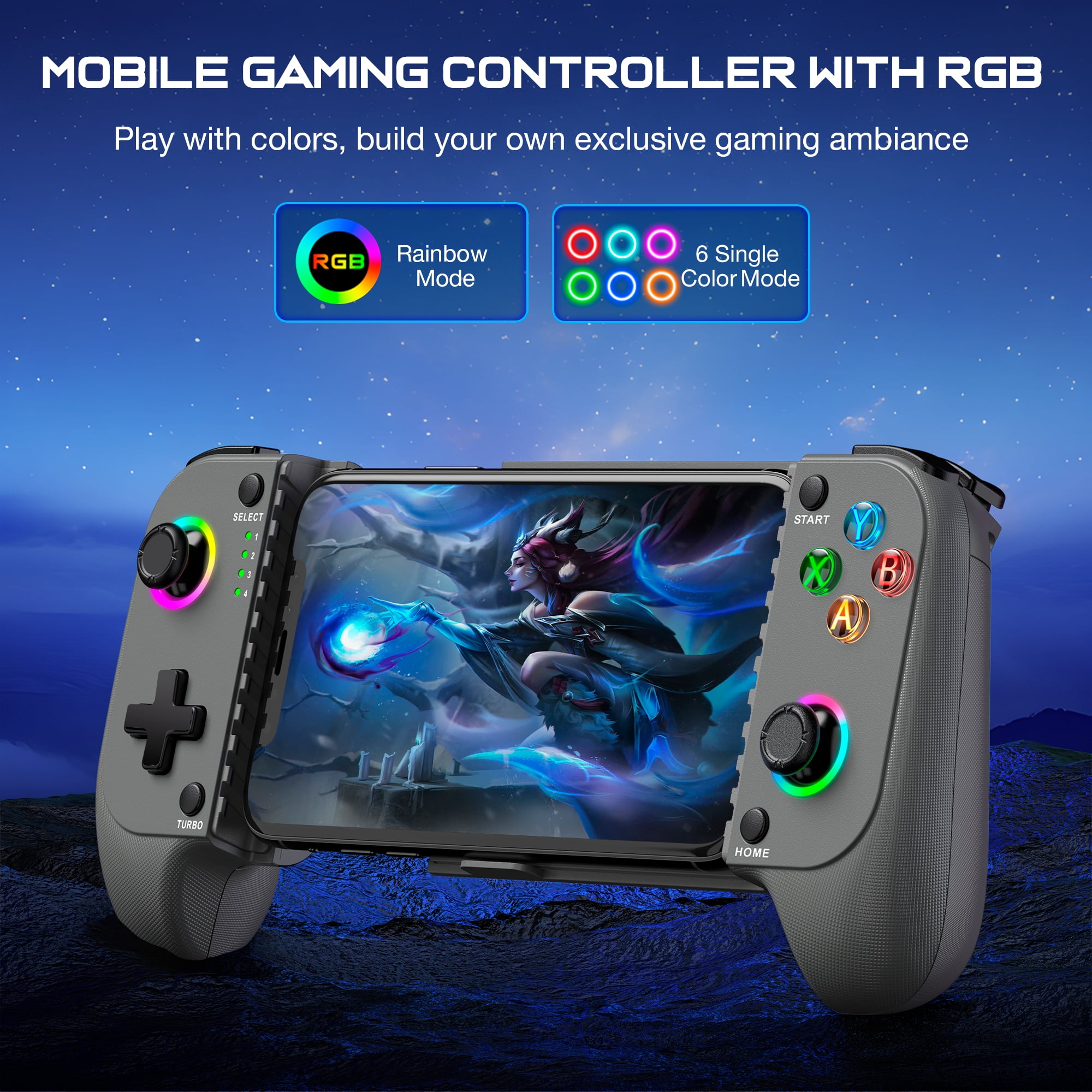 QQV Wireless Mobile Gaming Controller, Compatible with Android & iOS Phones