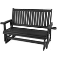 thumbnail image 6 of Mosbrisa HIPS 3-Person Poly Lumber Patio Glider with High Backrest and Deep Contoured Seat, for Outdoor, Porch, Patio, Black, 6 of 11