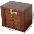 thumbnail image 4 of DENEST Wooden Jewelry Box with Combo Lock and Mirror(5 Layers, Dark Brown), 4 of 8