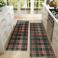 thumbnail image 4 of Kitchen Rugs Sets Of 2,Green and Red Christmas Plaid Pattern Anti Fatigue Kitchen Mat Rugs Non Slip Washable,Decorative Kitchen Floor Mats for Kitchen,Sink,Laundry,17"X47", 4 of 5