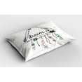 thumbnail image 2 of Indie Pillow Sham, Boho Style Arrows Triangle Shape Dream Hand Writing Feathers, Decorative Standard Queen Size Printed Pillowcase, 30" X 20", Black White, by Ambesonne, 2 of 2