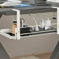 thumbnail image 6 of Desk Cord Wire Organizer 4.5~8.5cm Adjustable Under Desk Cable Management Tray White S, 6 of 9