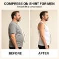 thumbnail image 4 of Men's Compression Shirt Stretch Tank Top Undershirt Abdomen Workout Vest, White, AK5315, 4 of 7