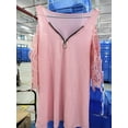 thumbnail image 4 of Giftesty Womens Plus Size Clearance Women Casual Lace Half Sleeve V-Neck Zipper Hollow Out T-Shirt Blouse Tops, 4 of 4