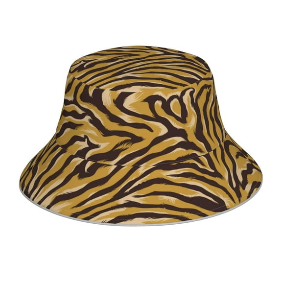 PAYOHTO Tiger Stripes Bucket Hats for Women Men, Beach Summer Outdoor Fisherman Hat for Boy Girl