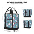 thumbnail image 2 of Insulated Cooler Bag - Cute Rabbit Balloon Flower Large Freezer Cooler Tote Bags Insulated for Food, Insulated Grocery Shopping Bags with Zipper Top for Travel Picnic Beach, 2 of 8