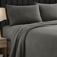 thumbnail image 2 of 100 Percent Cotton Double Brushed Flannel Sheet Set - 170 GSM Heavyweight, Deep Pockets - Graphite Color Full, 2 of 4