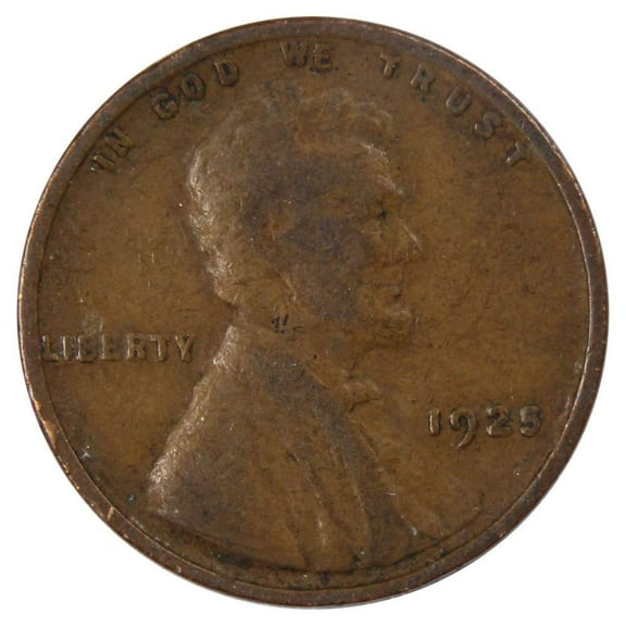 1925 Lincoln Wheat Cent F Fine Bronze Penny 1c Coin Collectible