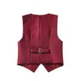 thumbnail image 2 of Boys Suit 4PC Baby Suits Wedding Formal Party Vest Suit Set Little Gentleman Waistcoat Prom Tuxedo Dress suit Outerwear Party Vest+Shirt+Tie+Pants Clothes Set for Toddler Kids Burgundy 3T, 2 of 6