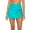 Blue, variant on Charmo Womens High Waisted Split Swim Skirt Ruched Drawstring Skirted Swim Bottoms with Built-in Brief