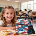 thumbnail image 4 of Tutolipy American Flag School Backpacks for Kids Boys Girls 3 PCS Bookbag Set with Insulated Lunch Bag Pencil Case for Kids Back to School Lightweight Backpacks Travel Daypack, Blue and Red, 4 of 7