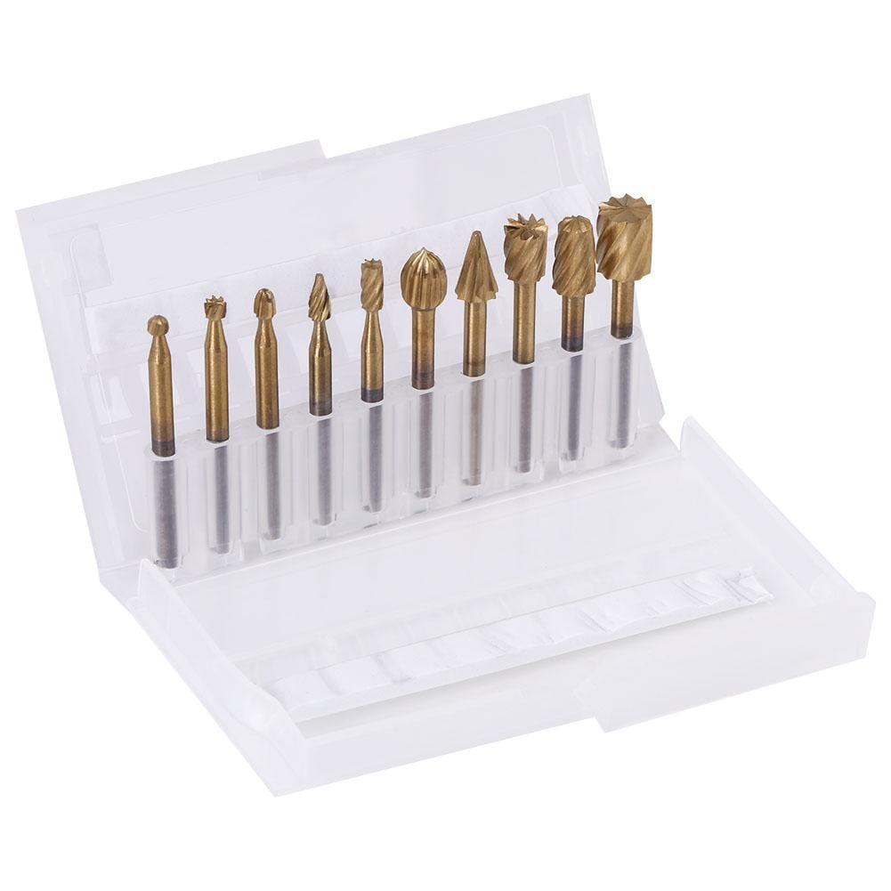 Tebru Wood Rotary Bit,10pcs High Speed Steel Burrs Rotary Files