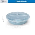 thumbnail image 4 of Mainstays 5-Pack 3-Compartment Round BPA-Free Plastic Meal Prep Food Storage Containers, 1L, Blue Cameo, 4 of 10