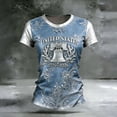 thumbnail image 2 of Women's Independence Day T-Shirts 250th Anniversary USA Flag Map Print Retro Floral Embroidery Short Sleeve Crewneck 4th of July Casual Tees, #01 Blue, S, 2 of 3