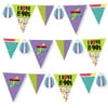 Big Dot of Happiness 90's Throwback - DIY 1990s Party Pennant Garland Decoration - Triangle Banner - 30 Pieces
