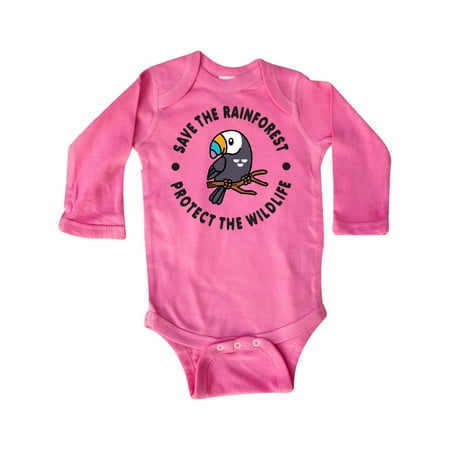 

Inktastic Save the Rainforest Protect the Wildlife with Toucan Gift Baby Boy or Baby Girl Long Sleeve Bodysuit