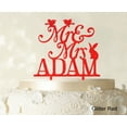 thumbnail image 1 of """Mr And Mrs"" Wedding Custom Cake Topper With Birds And Rabbit Elegant Color Option Available 6""-7"" Inches Wide", 1 of 1