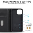 thumbnail image 5 of Funda antirrobo con cierre magnético para iPhone 13 Mini, compatible con carga magnética, piel sintética y TPU, diseño tipo cartera, ranuras para tarjetas, 5 of 5