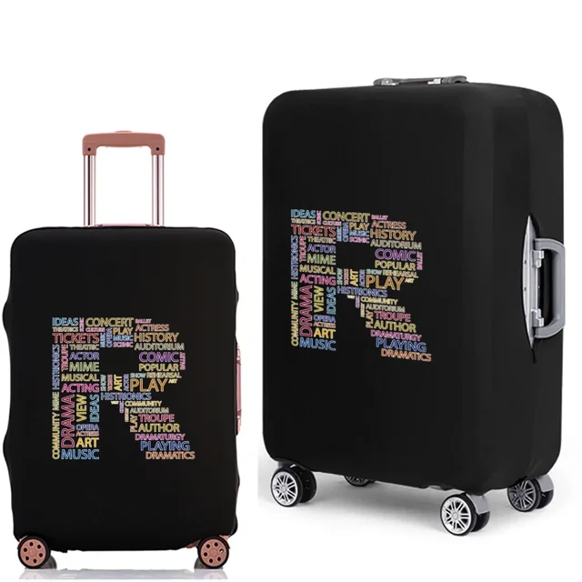 2022 Luggage Case Protective Cover Text 26 Letter Pattern Travel Elastic Duffle Luggage Dust Cover for 18-28 Inch Suitcase 8text R L