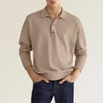 thumbnail image 2 of Caqnni Mens Long Sleeve Casual Lightweight Fitted Basic T-Shirt (KH2,XXL), 2 of 4