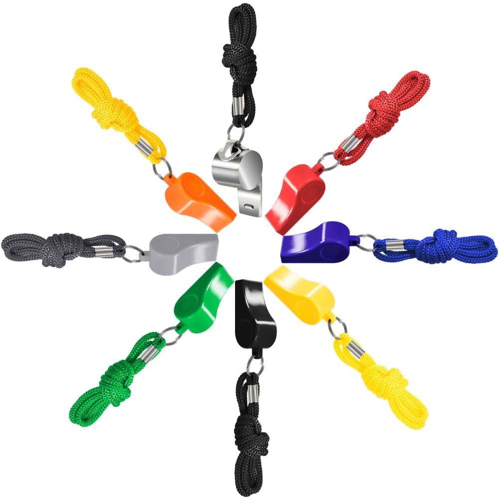 Sifflets En Acier Inoxydable – Lot De 2 Avec Cordon, Son Puissant Et Clair, Pour Arbitres Et Sport