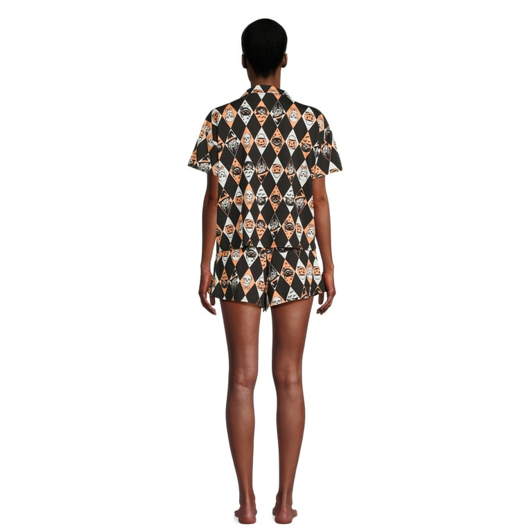 Halloween Women s Print Shorty Pajama Set 2 Piece Sizes XS 3X Walmart