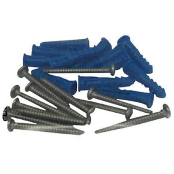 Triton Products  12 Steel Screws and 12 Plastic Wall Anchors for Mounting Stainless Steel Pegboard System LB18-S and LB18S-Kit