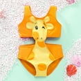 thumbnail image 2 of ZHUASHUM Girls Sleeveless 1 Piece Swimsuit Surf Girls Giraffe Prints Solid Color Beach Sport Bathing Swimsuityellow,Size4-5 Years, 2 of 7