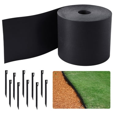 Bocaoying 52 Ft Garden Landscape Edging Border, 5 inches Depth Lawn Edging and Borders, Landscape Edging Borders with 10 Pcs Stakes, Weed Barrier Edging for Garden Lawn Driveway Path Side