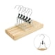thumbnail image 1 of Wooden trouser hangers on solid wooden hangers without clamp marks - original wood, 17 x 25 x 2.5 cm, 5 pcs, 1 of 4