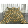 thumbnail image 2 of Ambesonne Dandelion Quilted Bedspread Set 3 Pcs, Boho Floral Grid Peduncle, Queen, Marigold Sage Green, 2 of 4