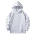 thumbnail image 2 of Eltusu Toddler Girls Pullover Hoodies, Solid Color Casual Relaxed Fit Long Sleeve Sweatshirts with Pockets White Size 2-3T, 2 of 3