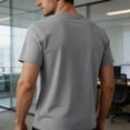 thumbnail image 4 of TKKCS Mens Short Sleeve Henley T-Shirt- Breathable Lightweight Classic 3-Button Placket Daily Wear Casual Summer T-Shirts Gray Size XL, 4 of 5
