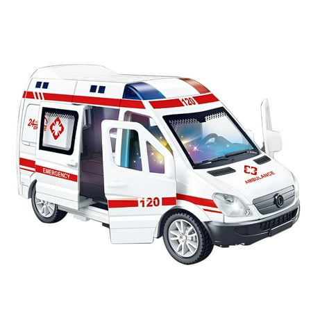 BESTSKY Ambulance Vehicles Car Model Car Toy for Kids,Simulation Sound and Light