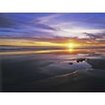 thumbnail image 2 of Flaherty, Dennis 24x19 Black Ornate Wood Framed with Double Matting Museum Art Print Titled - CA, Santa Barbara Sunset on the ocean and beach, 2 of 4