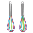 thumbnail image 1 of Batidores para cocinar Mini batidor de silicona Paquete de 2 batidores de huevos con globos de colores para mezclar batir batir, 1 of 5