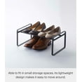 thumbnail image 4 of Yamazaki Home Stackable Shoe Rack, Black, Steel,  Holds up to 4 pairs of shoes per shelf, Supports 6.6 pounds, Expandable, Stackable, 4 of 7