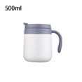 thumbnail image 4 of Injueey Frasco al vacío taza de café de acero inoxidable escuela Oficina viaje interior exterior botella de agua aislada taza de bebida con asa Juegos de servir café y té Blanco 500ml Injueey HA071847-01, 4 of 6