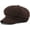 Dark Brown, variant on Women's Faux Linen Newsboy Cap with Drawstring, Lightweight Ventage Casual Baker Boy Hat