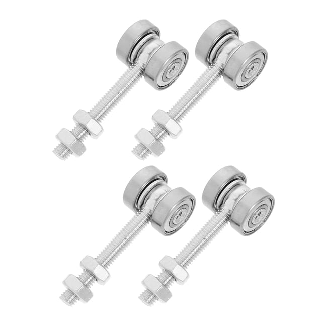 ADDHAT 4Ud Rodamientos De Puerta Con Rodillos De Aleación Metal Plata Para Armarios Y Graneros
