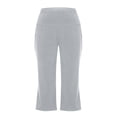 thumbnail image 5 of Trgacdwlo Flare Capri Leggings for Women High Waisted Cotton Yoga Pants for Women Stretchy Slim Fit Workout Pants Women Gray M, 5 of 8