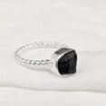thumbnail image 4 of Natural Black Tourmaline Ring, Rough Tourmaline Ring, October Birthstone, Twisted Band, 925 Sterling Silver, Womens Ring, Christmas, Thanksgiving, Handmade, Statement Jewelry, Raw Gemstone Jewelry, 4 of 6