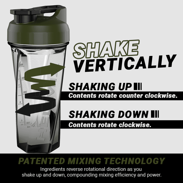 Shaker Bonison 24 Oz – Tappo Auto Flip – Verde, BPA Free – Per Proteine E Smoothie - 4