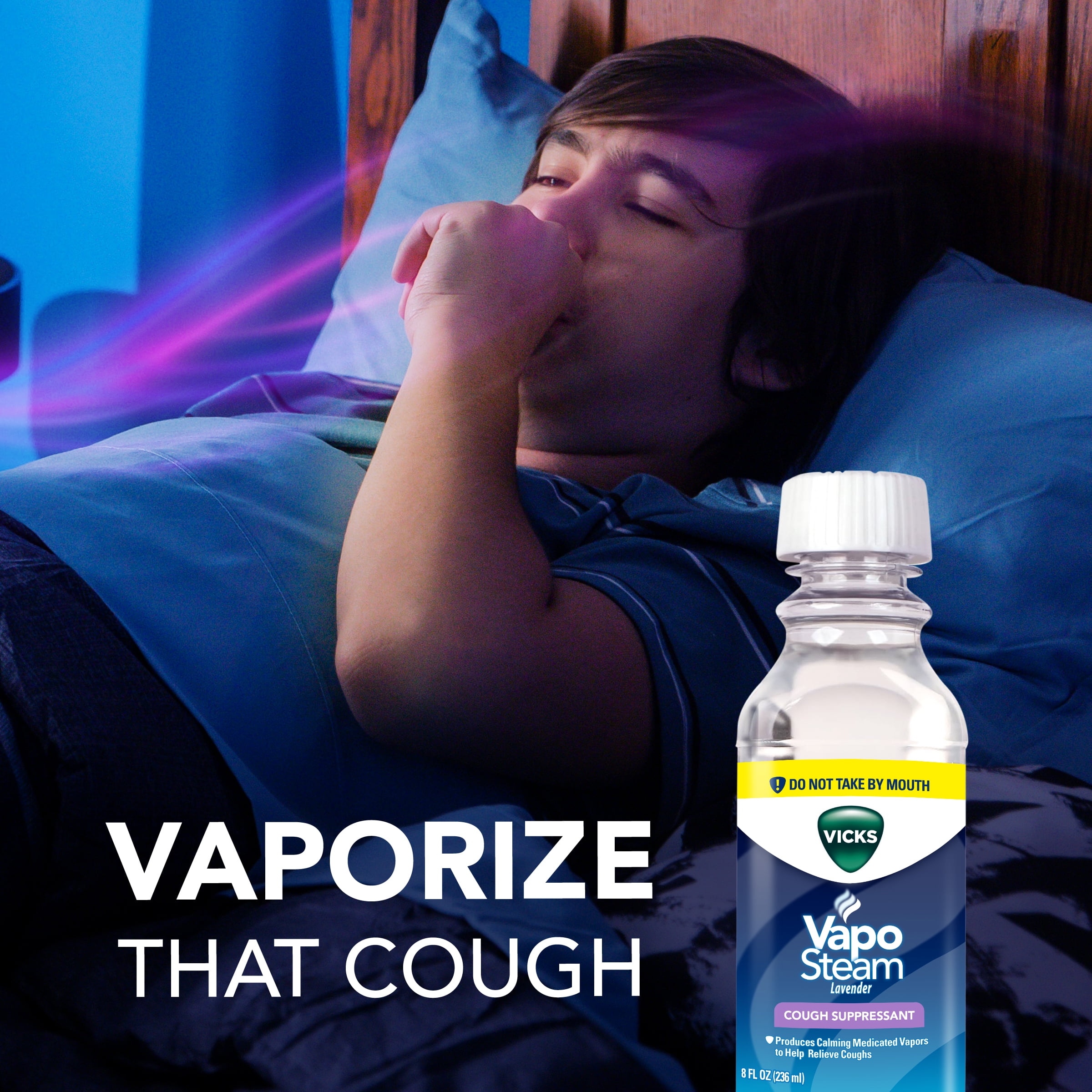 Vicks VapoSteam Liquid for Humidifiers & Vaporizers, Cough Suppressant with Camphor, Humidifier Liquid, Lavender, 8 fl oz (VIN30008V1)